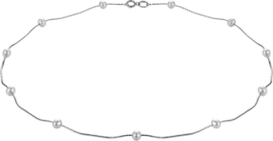 Колье из белого золота De Fleur 24007.1W1 с жемчугом