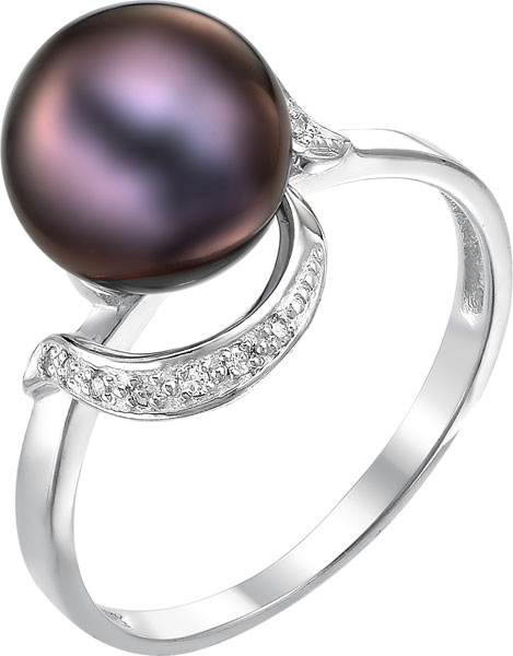 Серебряное кольцо De Fleur 27401S2 с жемчугом, фианитами