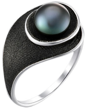 Серебряное кольцо De Fleur 51827S2B с жемчугом, эмалью