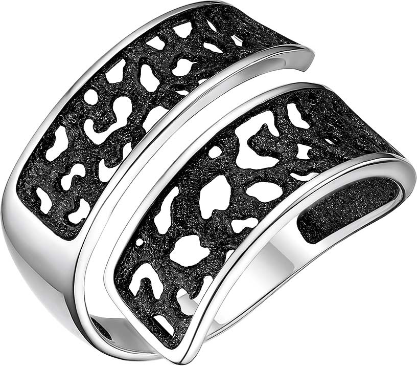 Серебряное открытое кольцо De Fleur 51971SB с эмалью