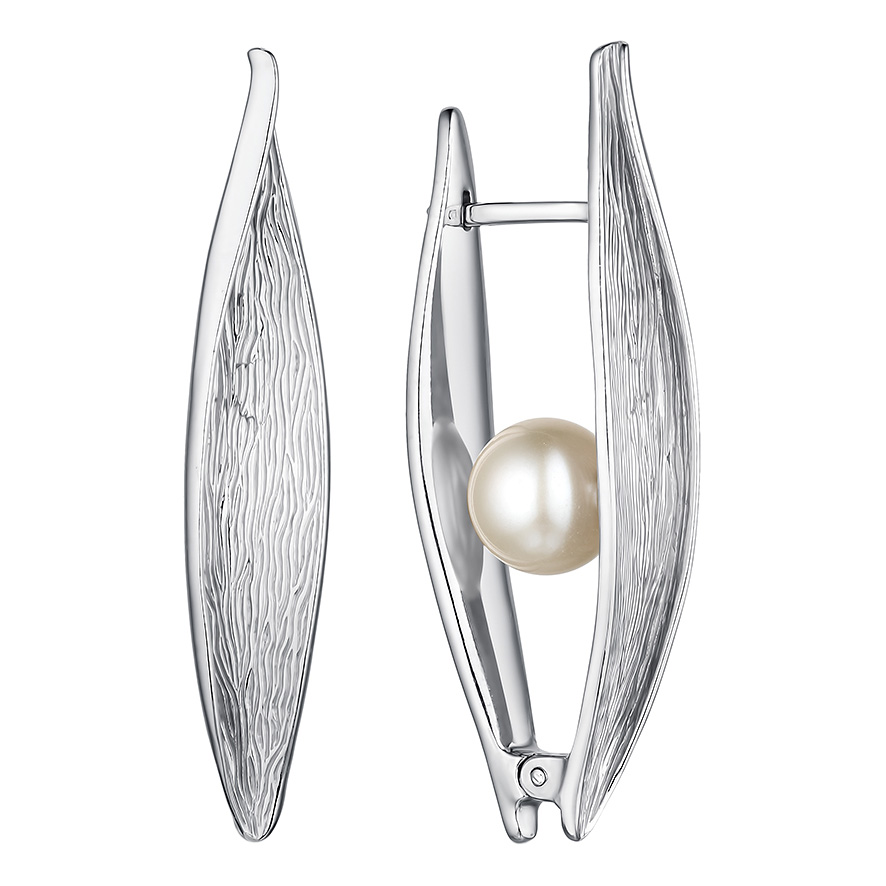 Серебряные серьги De Fleur 52104S1 с жемчугом