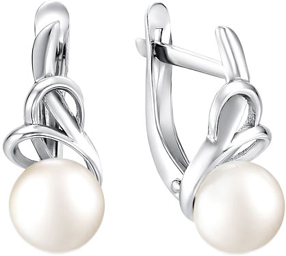 Серебряные серьги De Fleur 52516S1 с жемчугом