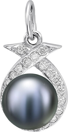 Серебряный кулон De Fleur 53300S2 с жемчугом, фианитами