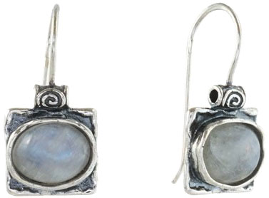 Серебряные серьги DEN’O 01E095MS с лунным камнем