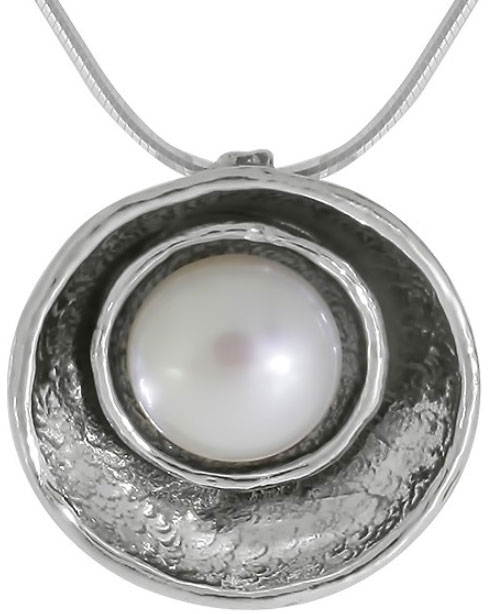 Серебряное колье с подвеской DEN’O 01N1788PL с жемчугом