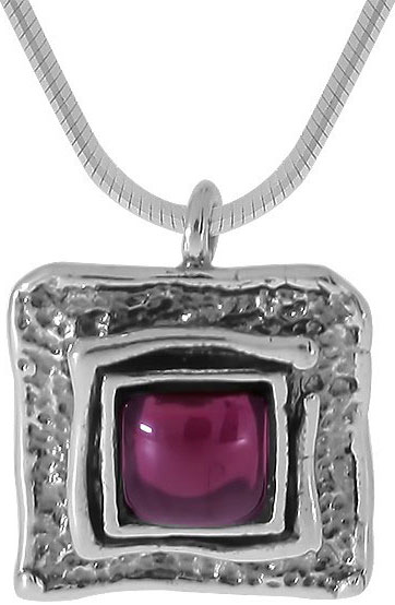 Колье с подвеской из серебра DEN’O 01N4155GR с гранатом
