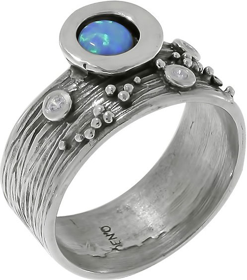 Серебряное кольцо DEN’O MVR1520OP с опалом, цирконами