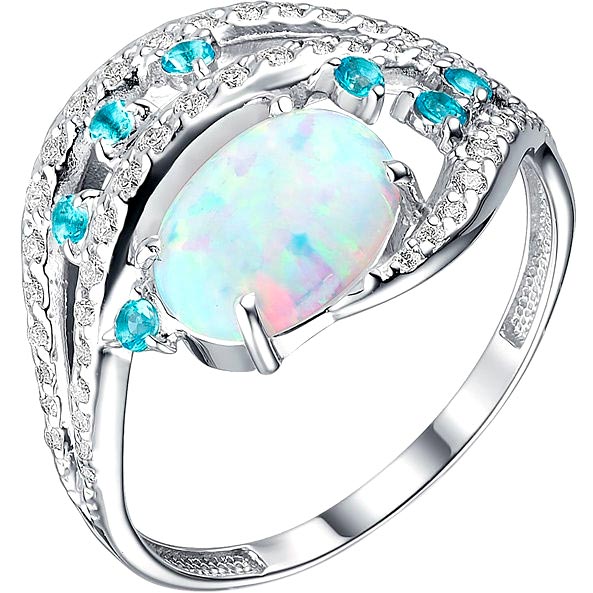 Серебряное кольцо Dewi 901011261-dv с белым опалом, фианитами