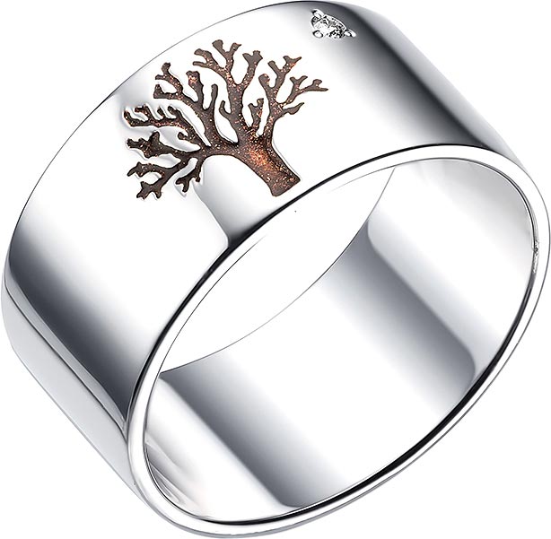 Серебряное кольцо ''Дерево'' Dewi 901011668-dv с бриллиантом