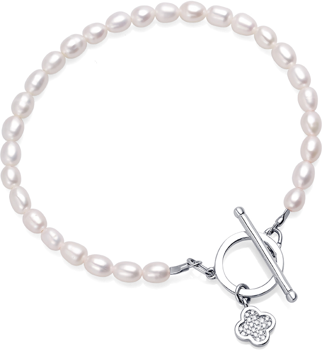 Браслет из бусин Dewi 901052040 с жемчугом, фианитами