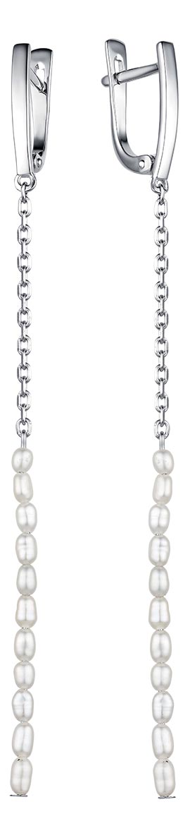 Серебряные длинные серьги Dewi 904021841-dv с жемчугом
