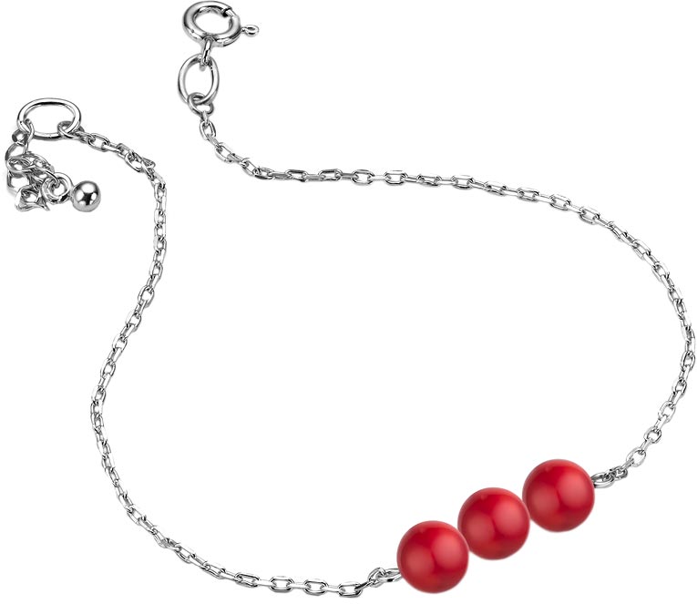 Серебряный браслет с подвеской Dewi 906051853-dv с кораллами