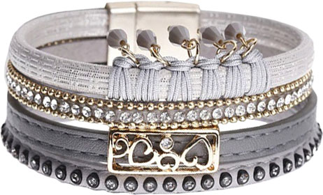 Кожаный браслет DG Jewelry 631388-e c цирконом