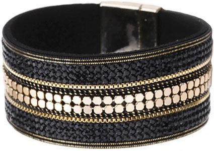 Кожаный браслет на руку DG Jewelry 631404 со стеклом