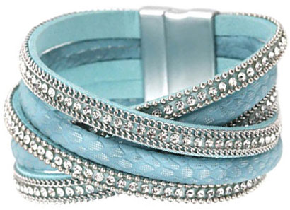 Кожаный браслет DG Jewelry 631408 со стеклом