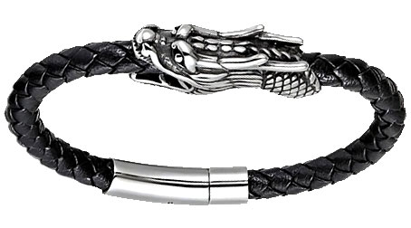 Мужской кожаный браслет ''Дракон'' DG Jewelry 633011