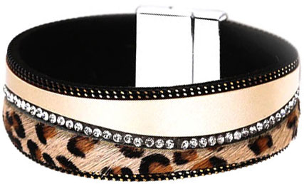 Кожаный браслет DG Jewelry 633036 со стеклом