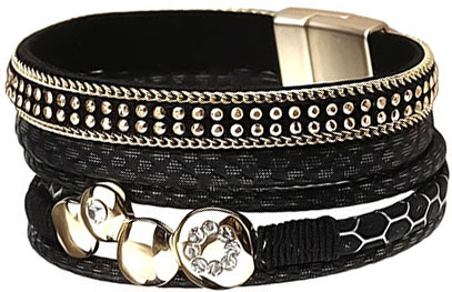 Кожаный браслет DG Jewelry 633056 со стеклом