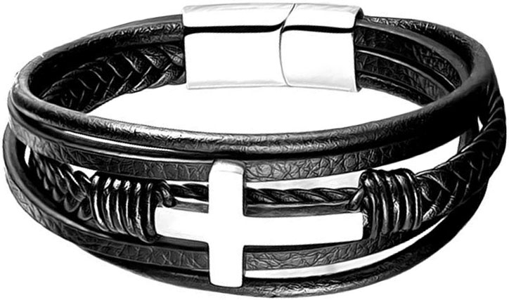 Мужской плетеный кожаный браслет DG Jewelry 639907