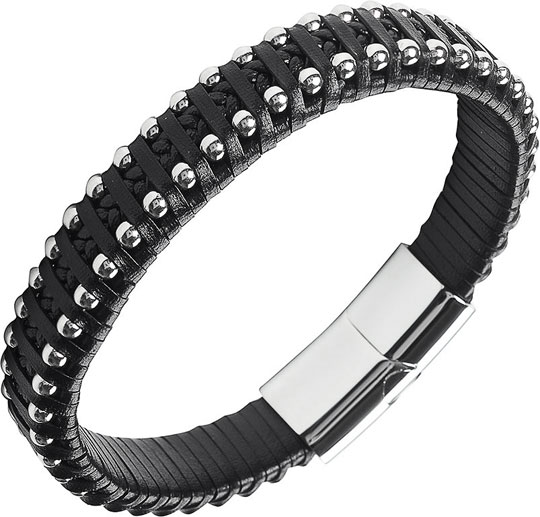 Мужской кожаный браслет DG Jewelry AS-BR017-bk
