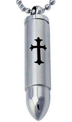 Мужской стальной кулон ''Пуля'' DG Jewelry DG-N039-C с эмалью