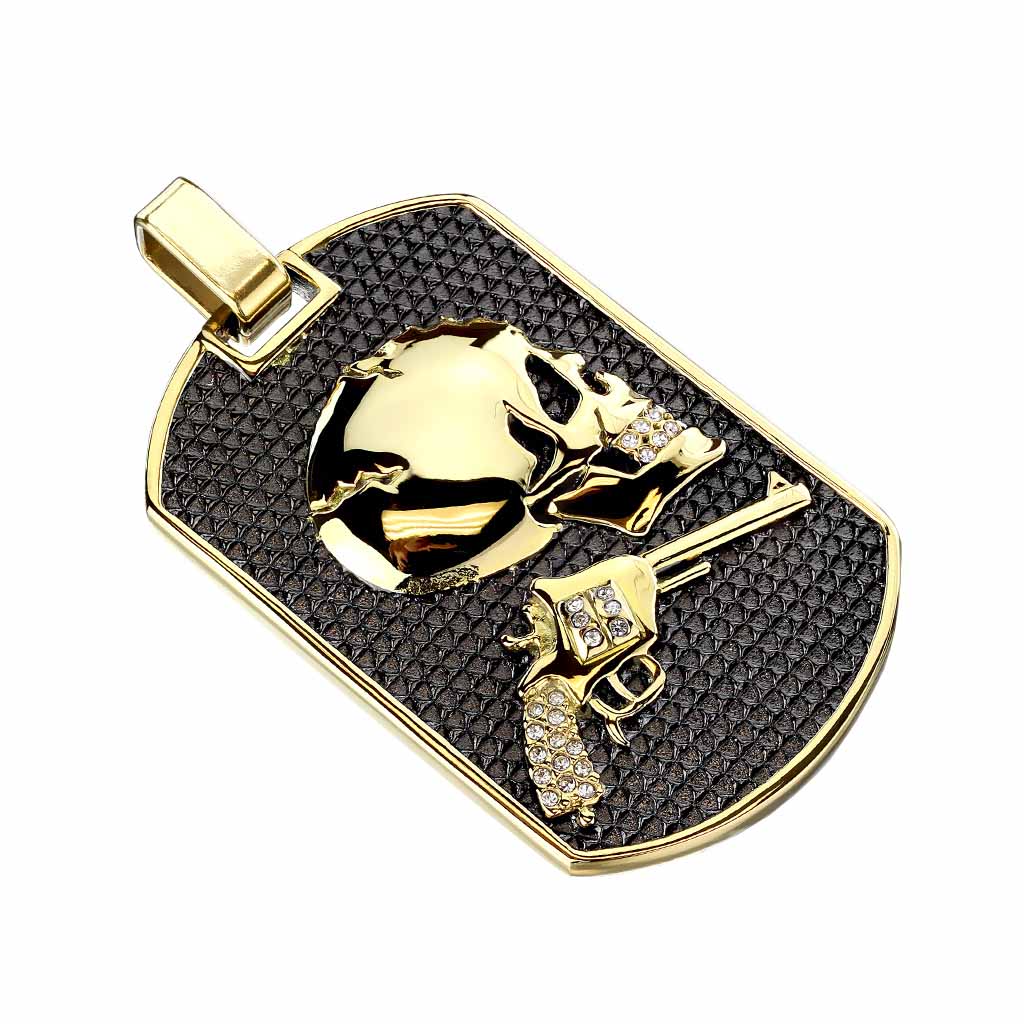 Мужская стальная подвеска ''Череп'' DG Jewelry SSPH-81571 с фианитами