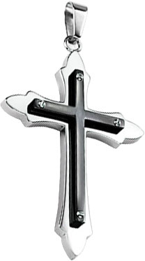 Стальной декоративный крестик DG Jewelry SSPL-4071