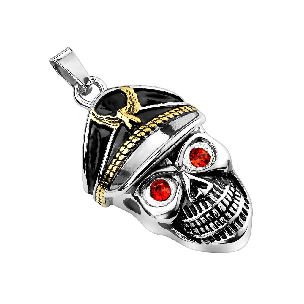 Мужской стальной кулон ''Череп'' DG Jewelry SSPM-6903 с фианитами