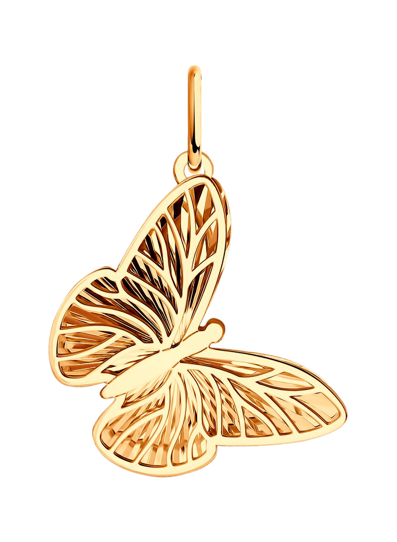 Золотая подвеска ''Бабочка'' Diamant 51-130-01700-1