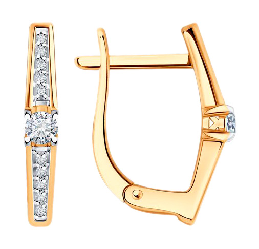 Золотые серьги Diamant 51-220-01760-1 с бриллиантами