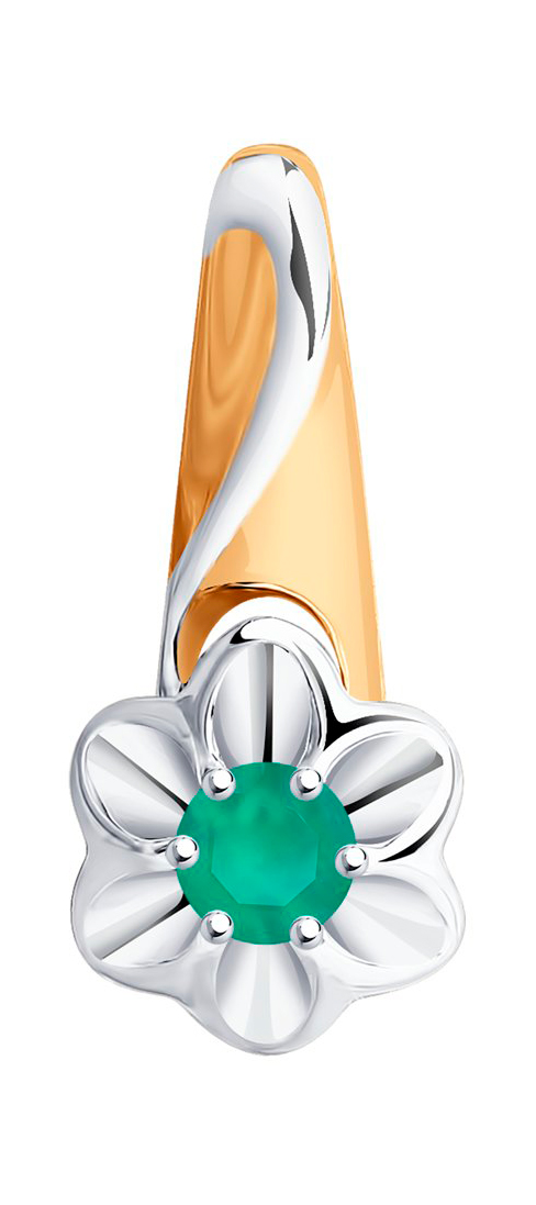 Серебряная подвеска Diamant 93-330-00982-2 с зеленым агатом