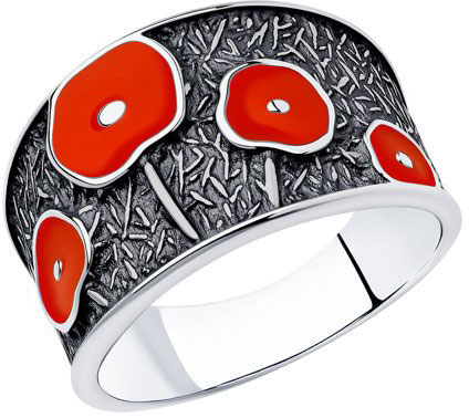 Серебряное кольцо Diamant 95-110-00377-1 c эмалью