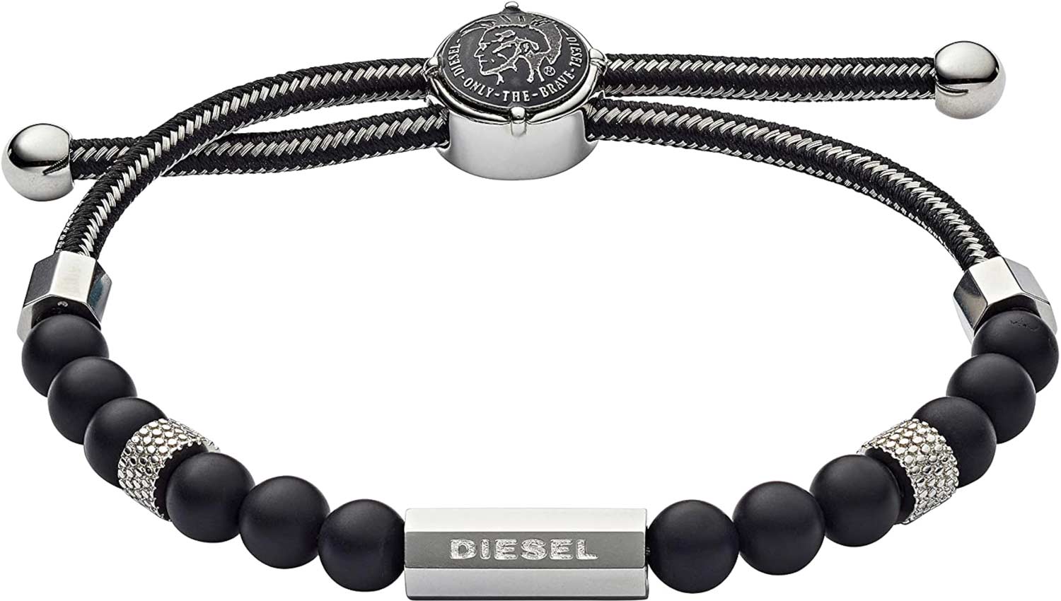 Мужской браслет из бусин Diesel DX1151040 с агатами