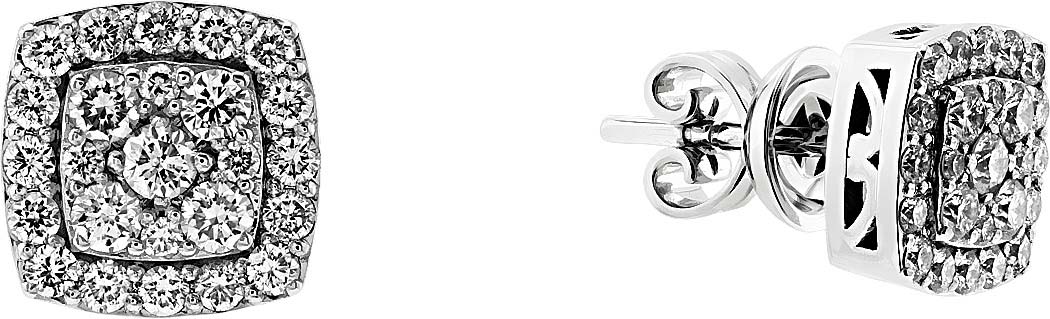 Серьги пусеты-гвоздики из белого золота EdelStein egw5dw247 с бриллиантами