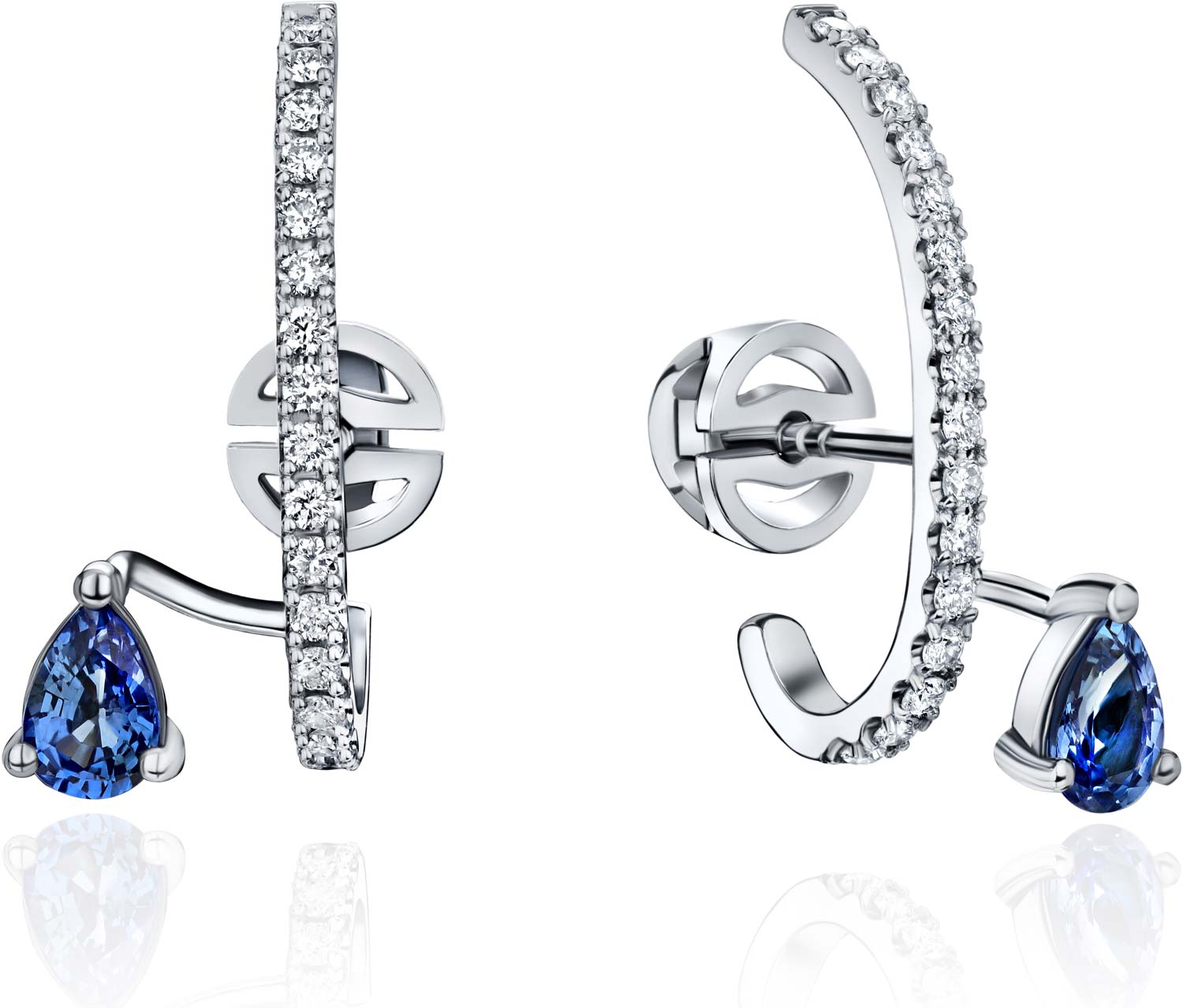 Серьги из белого золота EdelStein egw5sb185 с сапфирами, бриллиантами