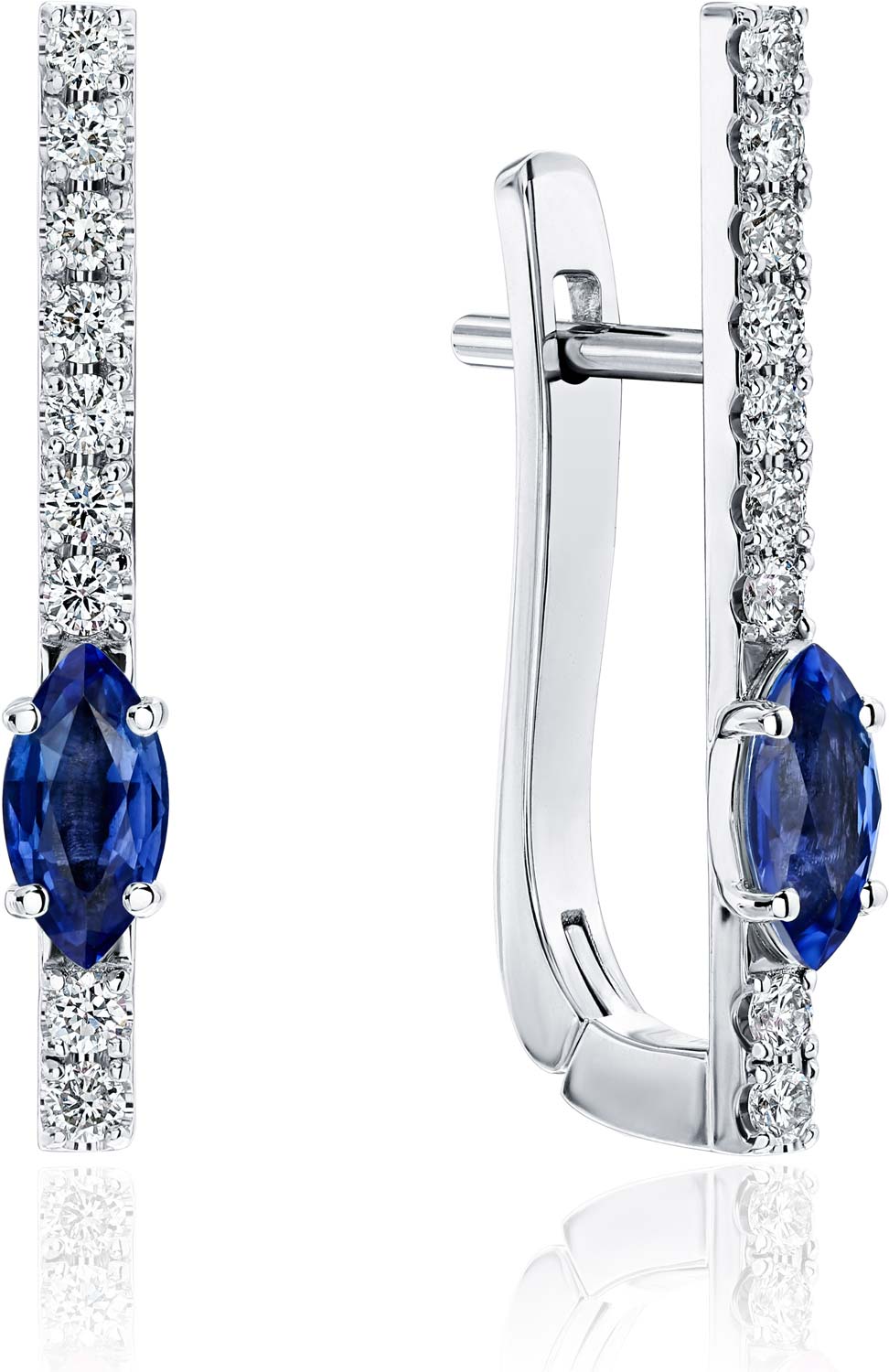 Серьги из белого золота EdelStein egw5sb217 с сапфирами, бриллиантами