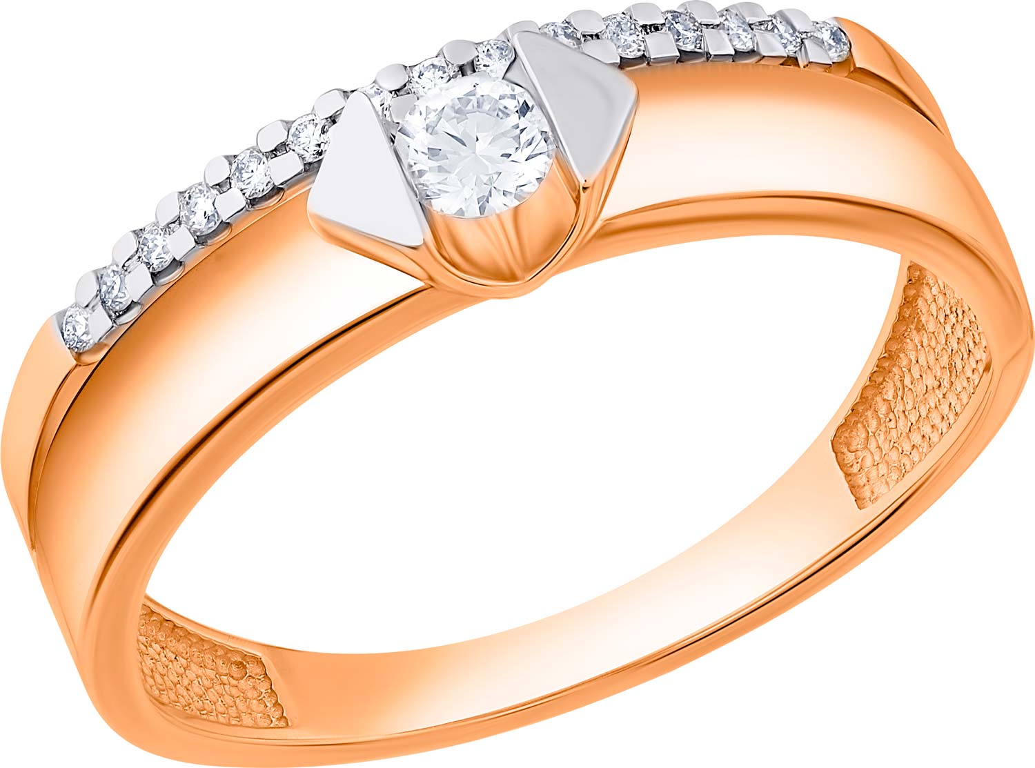 Золотое двойное кольцо ERA JEWELLERY 01-02268-01-001-01-01 с бриллиантами