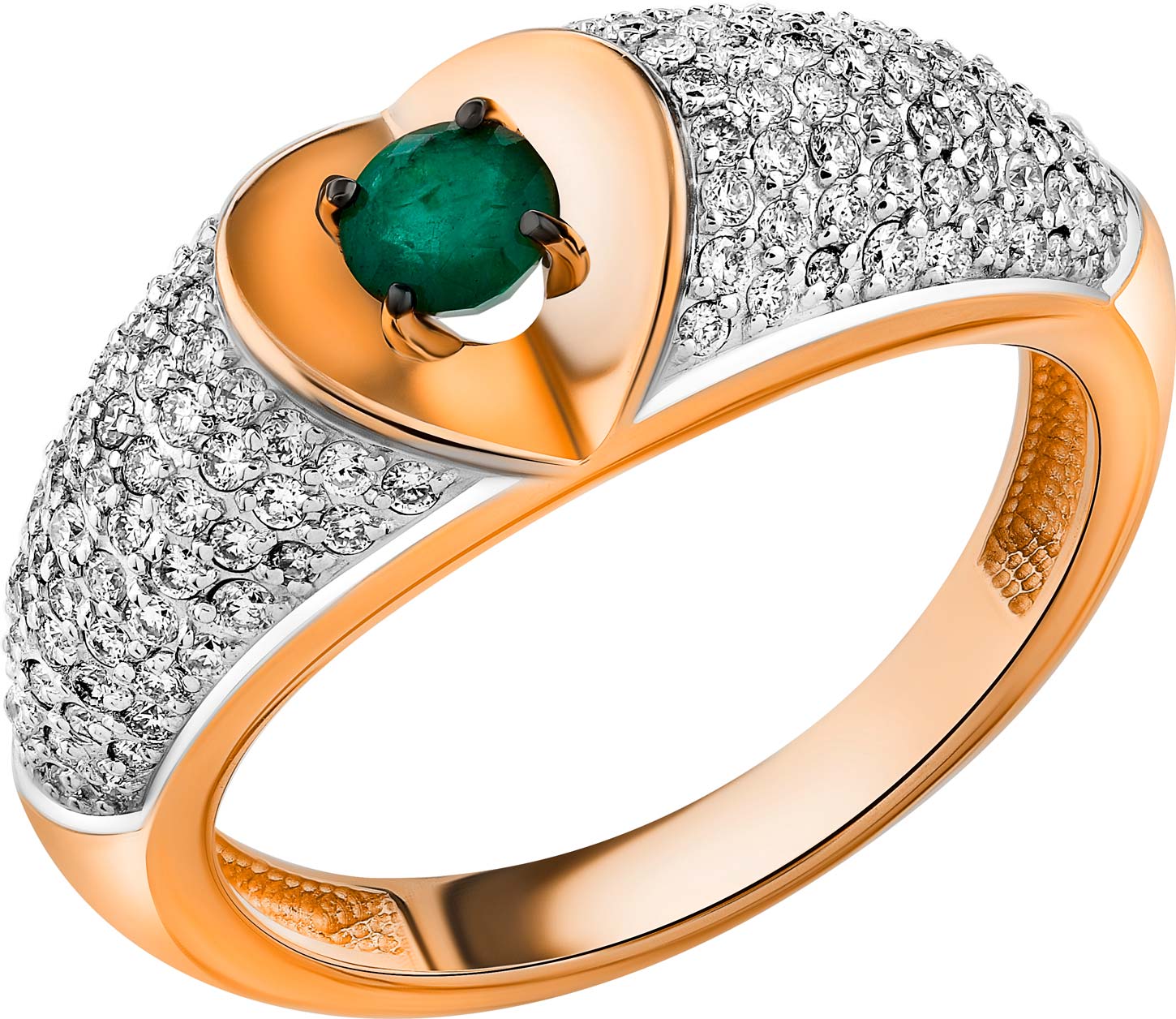 Золотое кольцо ERA JEWELLERY 01-02495-01-010-01-02 c бриллиантом, изумрудом