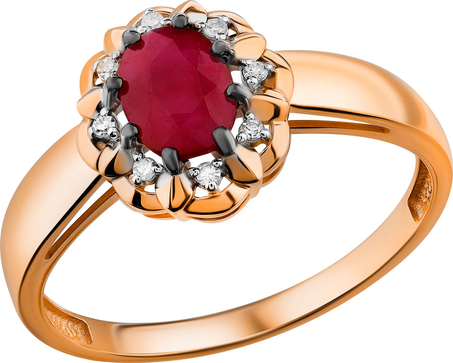 Золотое кольцо ERA JEWELLERY 01-03143-01-111-01-02 c бриллиантом, рубином