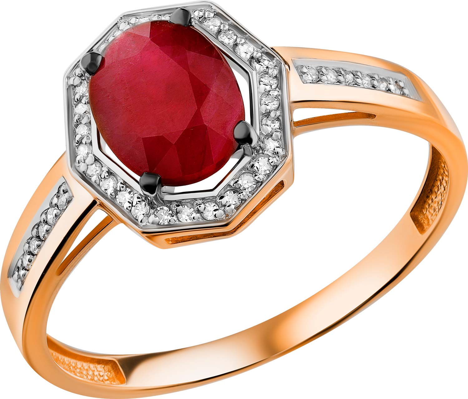 Золотое кольцо ERA JEWELLERY 01-03144-01-111-01-02 c бриллиантом, рубином
