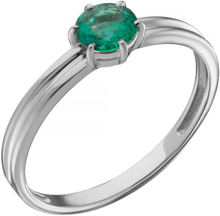 Кольцо из белого золота ERA JEWELLERY 01-03221-03-003-01-03 с изумрудом