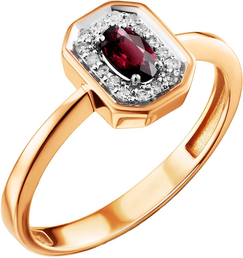 Золотое кольцо ERA JEWELLERY 01-03376-01-111-01-01 с рубином, бриллиантами