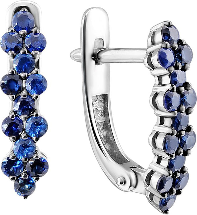 Серьги из белого золота ERA JEWELLERY 02-01903-03-002-01-04 с сапфирами
