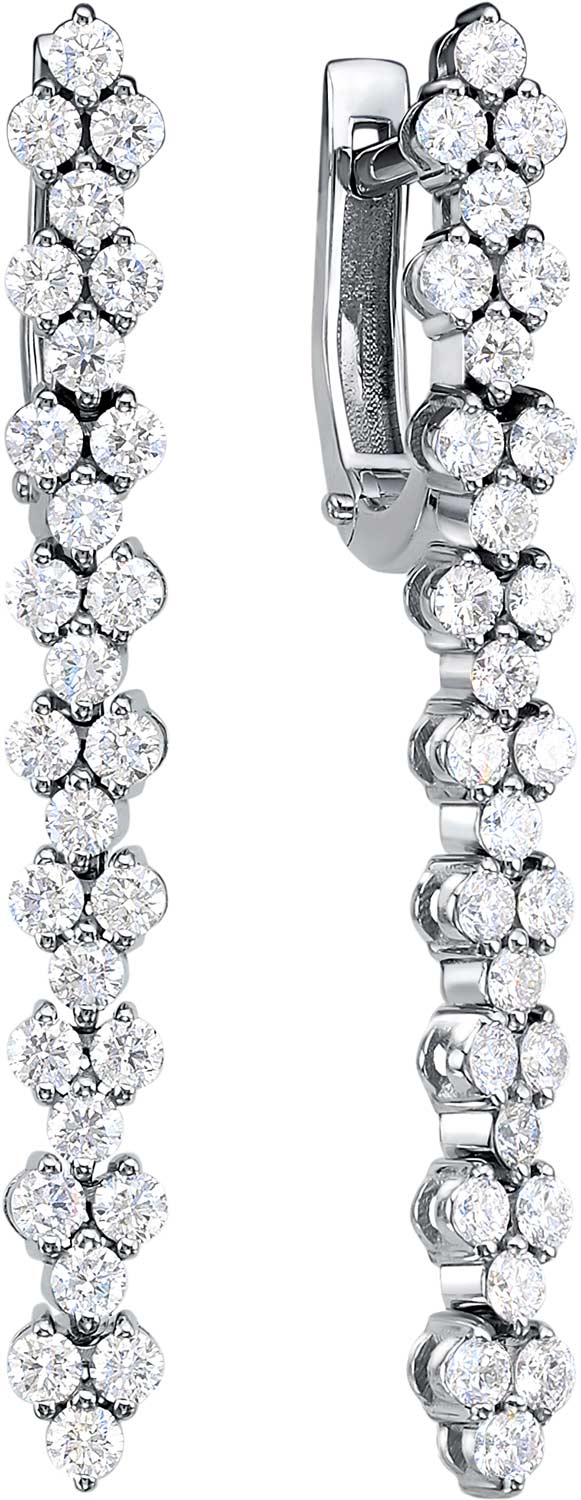 Серьги из белого золота ERA JEWELLERY 02-01903-1-03-001-01-03 с бриллиантами