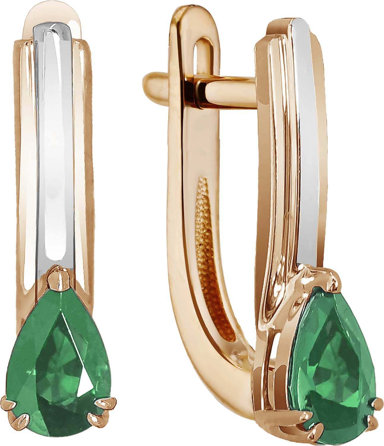 Золотые серьги ERA JEWELLERY 02-03222-01-003-01-01 c изумрудом