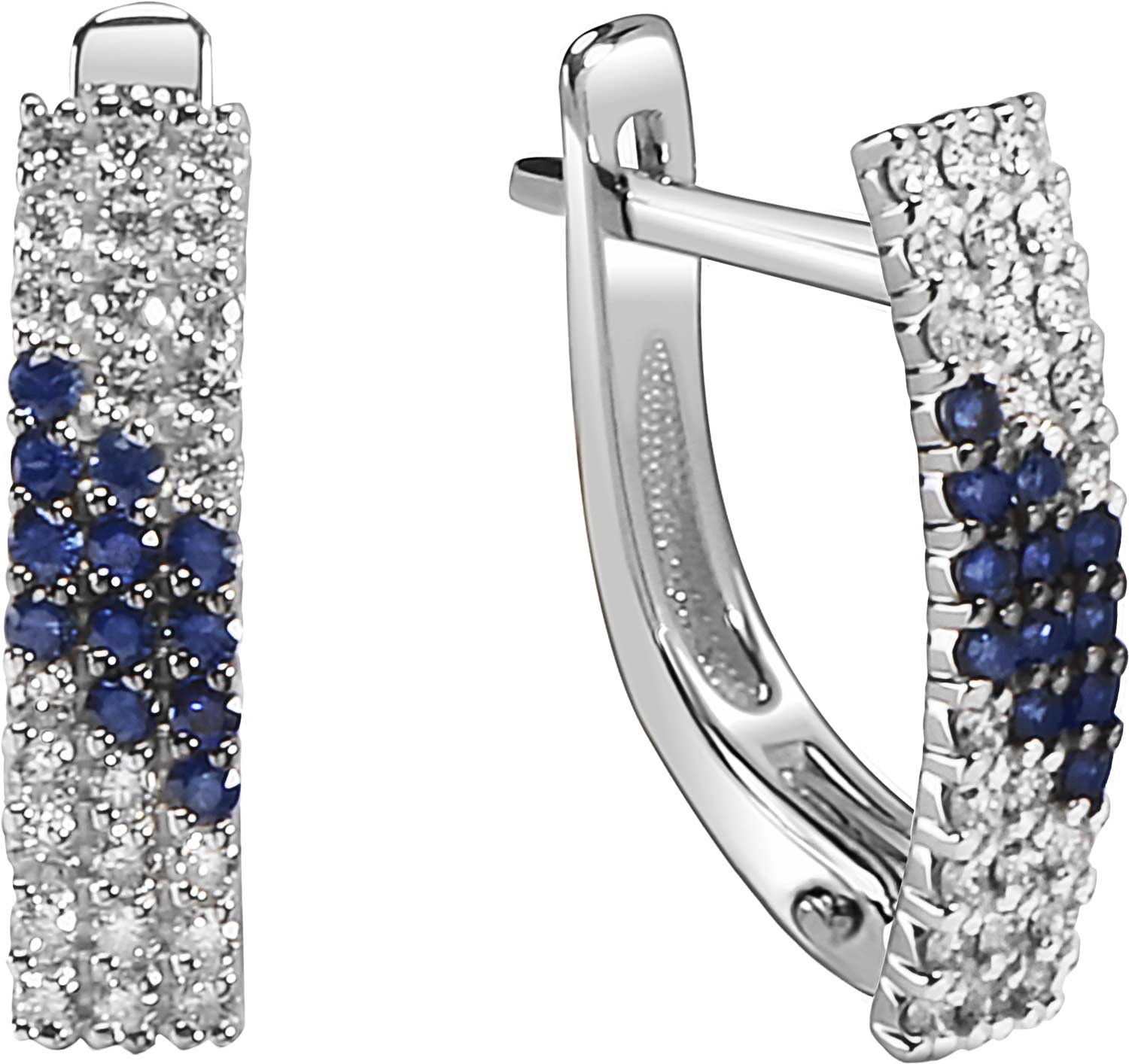 Серьги из белого золота ERA JEWELLERY 02-03274-03-009-01-04 с сапфирами, бриллиантами