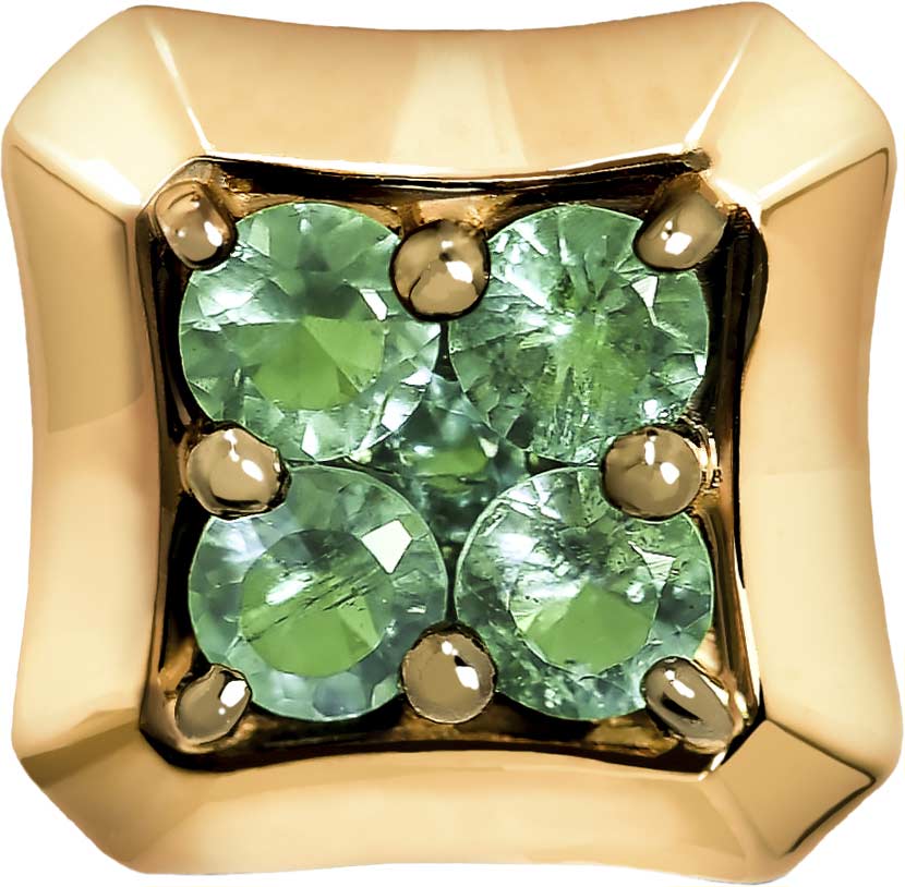 Золотая подвеска бегунок ERA JEWELLERY 03-03174-01-003-01-00 с изумрудами