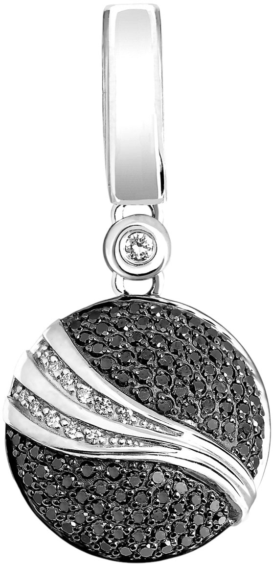 Подвеска из белого золота ERA JEWELLERY 03-03226-03-040-07-04 с бриллиантами, черными бриллиантами