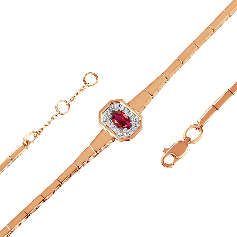 Золотой глидерный браслет ERA JEWELLERY 05-03376-01-111-01-01 с рубином, бриллиантами