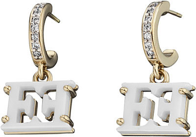 Серьги из керамики с подвесками Escada E64045.E20 с фианитами